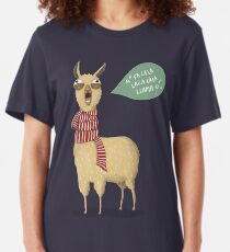 Christmas holiday Llama Slim Fit T-Shirt