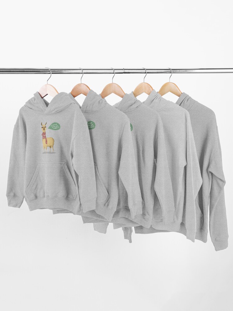 Alternate view of Christmas holiday Llama Kids Pullover Hoodie