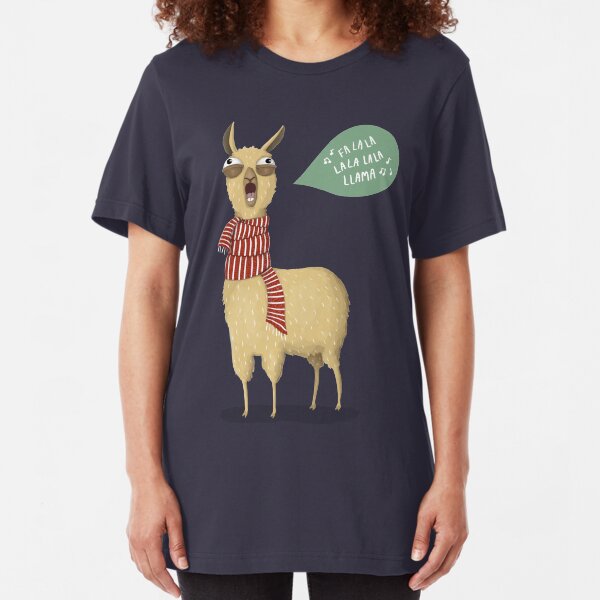 Christmas holiday Llama Slim Fit T-Shirt