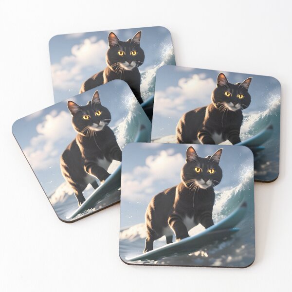 Item preview, Cat Surfing - Modern Digital Art designed and sold by Ai-michiart.