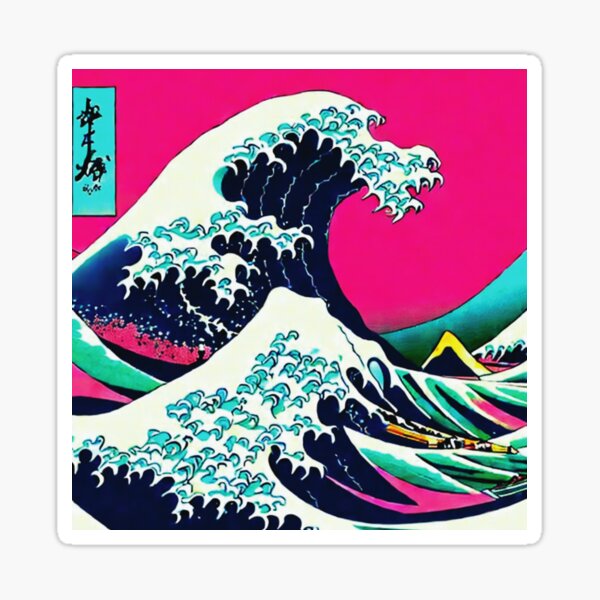 The Great Wave Pink Skies Sticker For Sale By Spinolator Redbubble