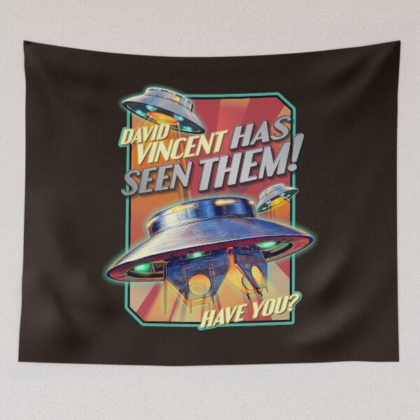 Item preview, David Vincent has seen them - HAVE YOU? THE INVADERS - Flying Saucer UFO - Vintage Art designed and sold by RetroTeeStudio.