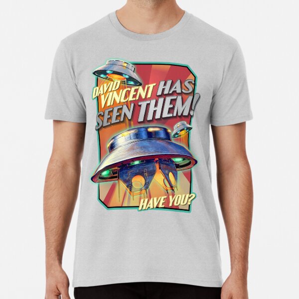Item preview, David Vincent has seen them - HAVE YOU? THE INVADERS - Flying Saucer UFO - Vintage Art designed and sold by RetroTeeStudio.