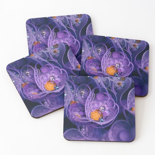 Item preview, Fleurs en dentelle violette("Purple Lace Flowers") :Part of the Abstract Blossoms Collection 2022. designed and sold by CherNikDesigns.