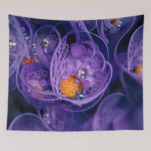 Item preview, Fleurs en dentelle violette("Purple Lace Flowers") :Part of the Abstract Blossoms Collection 2022. designed and sold by CherNikDesigns.