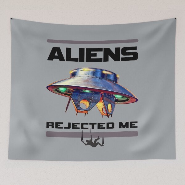 Item preview, Aliens Rejected Me - Alien Abduction Fail -  Flying Saucer UFO - Funny Vintage Art designed and sold by RetroTeeStudio.