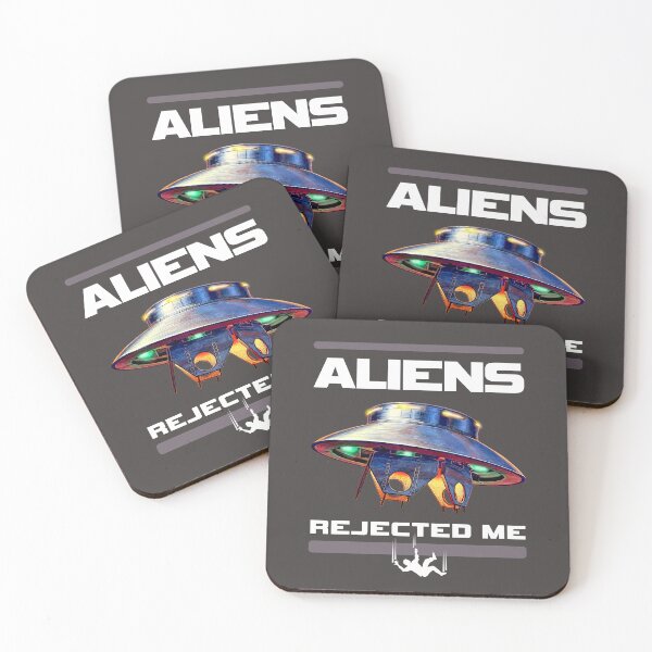 Item preview, Aliens Rejected Me - Alien Abduction Fail - (WHITE text) Flying Saucer UFO - Funny Vintage Art designed and sold by RetroTeeStudio.