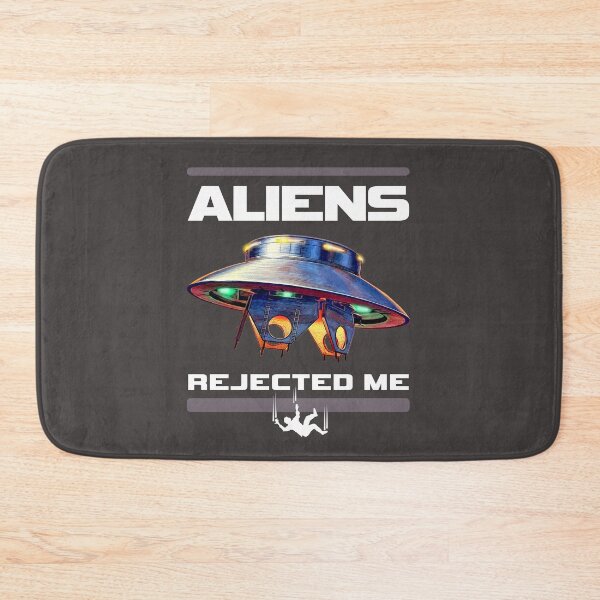 Item preview, Aliens Rejected Me - Alien Abduction Fail - (WHITE text) Flying Saucer UFO - Funny Vintage Art designed and sold by RetroTeeStudio.