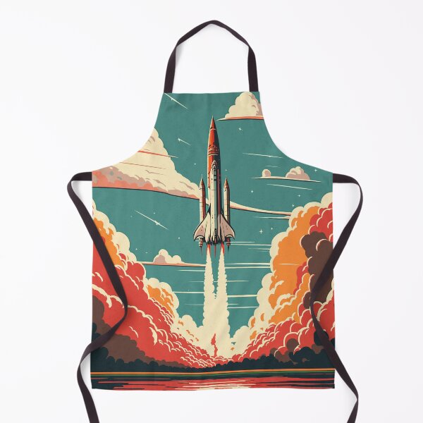 Item preview, Space Rocket Taking Off Vintage Style Illustration designed and sold by raulmaler.