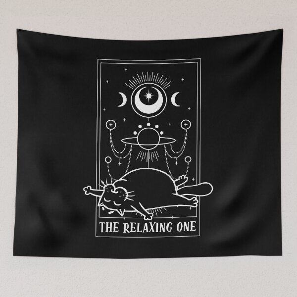Item preview, Funny The Relaxing One Tarot Card A Cat Tarot Cartomancy Fan designed and sold by Nessshirts.