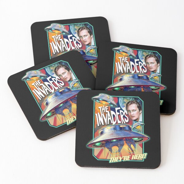 Item preview, THE INVADERS  (1967 logo) - They're Here -  David Vincent - Flying Saucer UFO - Vintage Art designed and sold by RetroTeeStudio.