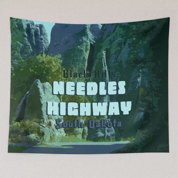 Item preview, Enchanted Needles Highway Retro Poster  designed and sold by CarlyNorris.