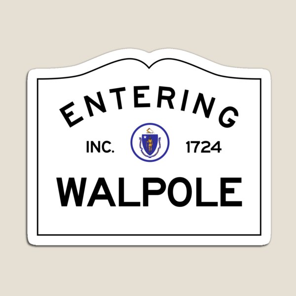 Entrar en Walpole Massachusetts - Señalización de la Mancomunidad de Massachusetts Imán