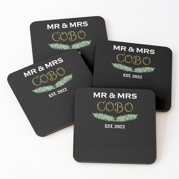 Item preview, Mr and Mrs Cobo personalised Festive white and gold typography designed and sold by Deegital18.