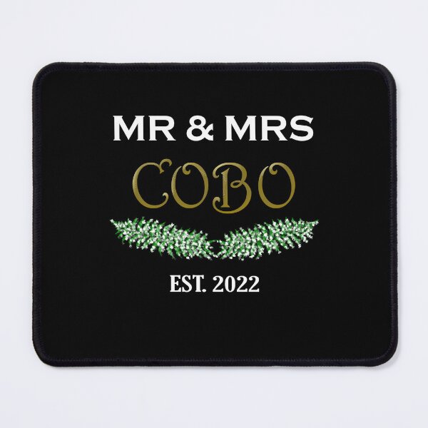 Item preview, Mr and Mrs Cobo personalised Festive white and gold typography designed and sold by Deegital18.