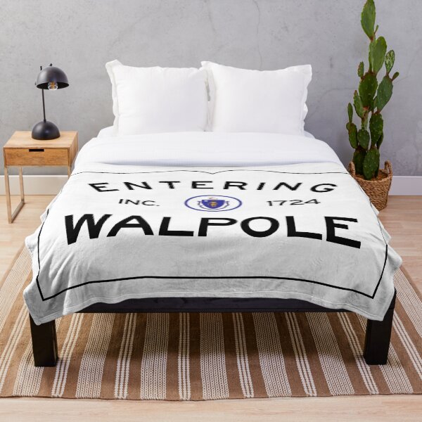 Entering Walpole Massachusetts - Commonwealth of Massachusetts Road Sign Throw Blanket