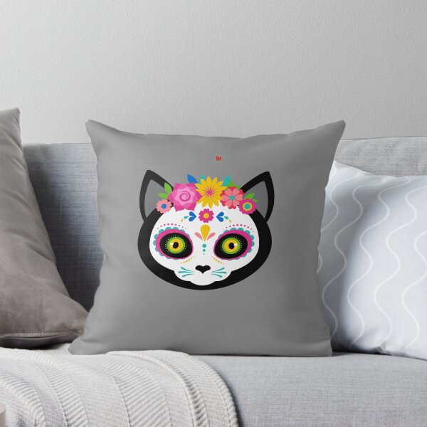 Artikelvorschau, Purrfect Cattitude, I Heart Spirit Animals Collection, Sugar Skull Kitties, süße Kawaii-Katzengeschenke, Kawaii Sugar Skulls, Tag der Toten, Katzen, Herzen, ewige Liebe, transparent, hellweiß, entworfen und verkauft von Awearness.