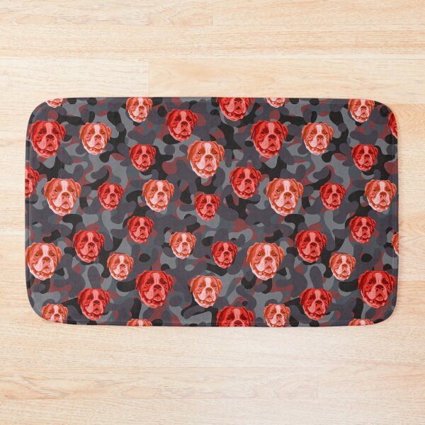Item preview, Smiling Boxer Face And Camo Pattern Red and Grey designed and sold by DuFauna.