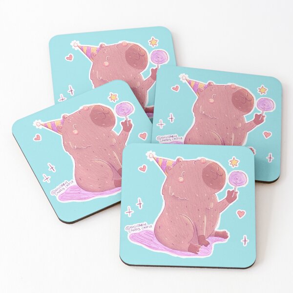 Item preview, Birthday Party Hat Capybara - Cute Capy Eating a Lollipop designed and sold by UnicornCandyCas.