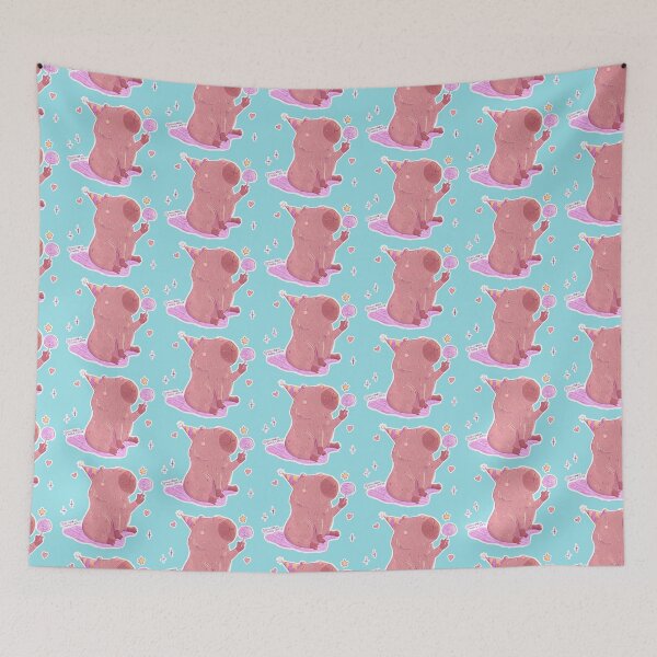 Item preview, Birthday Party Hat Capybara - Cute Capy Eating a Lollipop designed and sold by UnicornCandyCas.