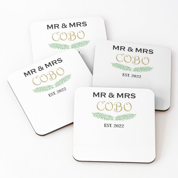 Item preview, Mr and Mrs Cobo personalised Festive Black and gold typography designed and sold by Deegital18.