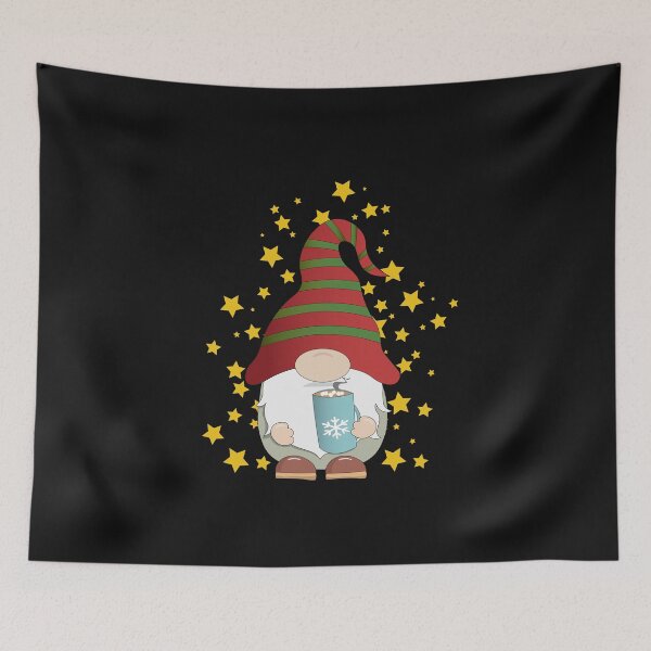 Item preview, Cute Christmas Gnome drinking Hot Chocolate designed and sold by atedesigns.