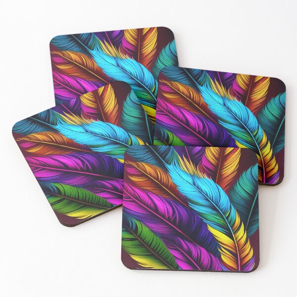 Item preview, Illustration with feather pattern in tertiary colors designed and sold by coloradore.