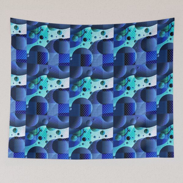 Item preview, Checkered  Floating bubbles blue  designed and sold by TipTopTapo.