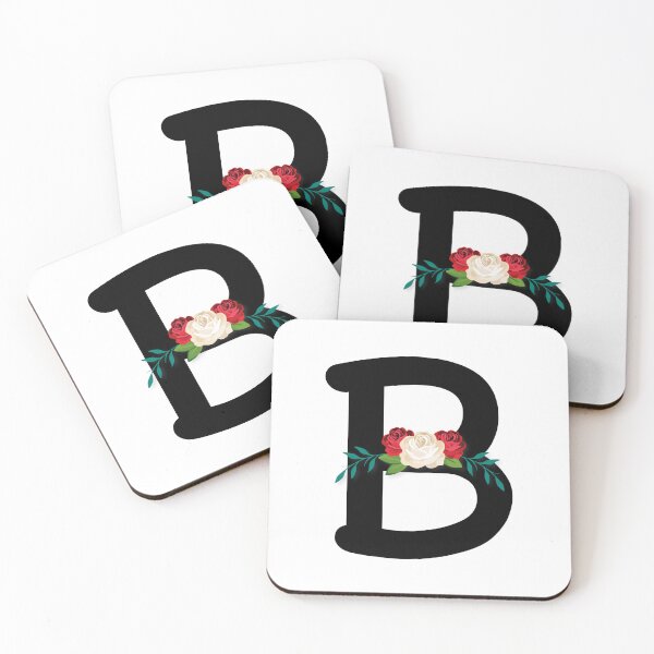 Item preview, Floral Black Monogram B designed and sold by ModernStyleBoho.