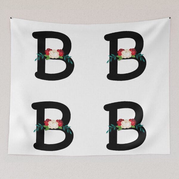 Item preview, Floral Black Monogram B designed and sold by ModernStyleBoho.