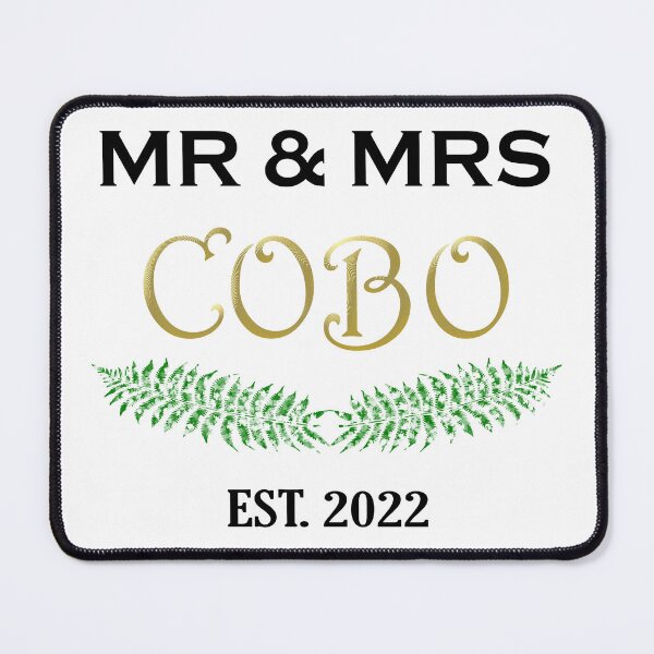 Item preview, New Mr & Mrs Cobo Elliptical Festive Wreath - Enlarged Text black and gold typography designed and sold by Deegital18.