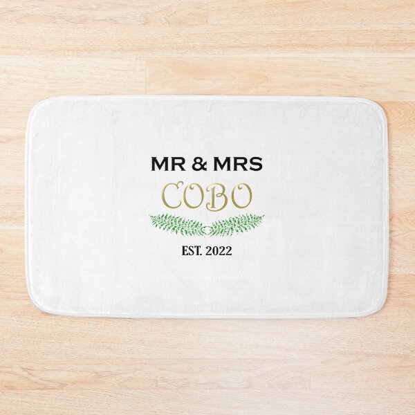 Item preview, New Mr & Mrs Cobo Elliptical Festive Wreath - Enlarged Text black and gold typography designed and sold by Deegital18.