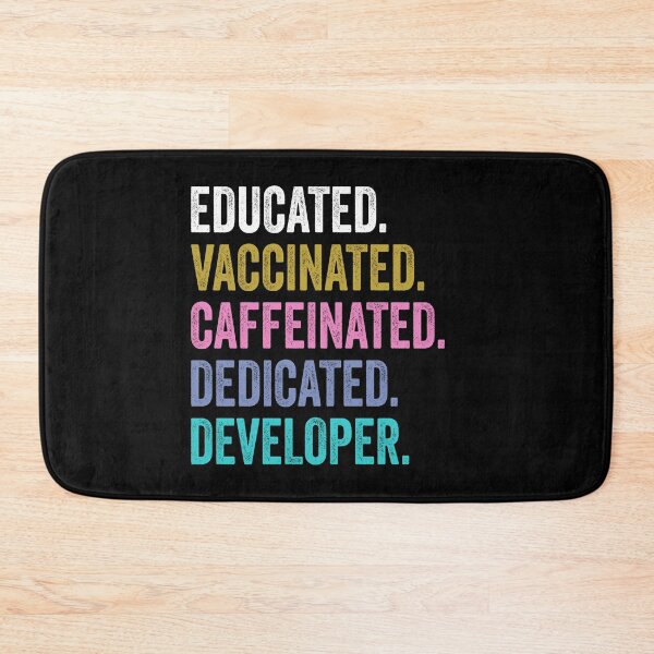 Item preview, developer Vaccinated Caffeinated Dedicated, developer Fathers Day designed and sold by Dogs Geeky⭐⭐⭐⭐⭐.