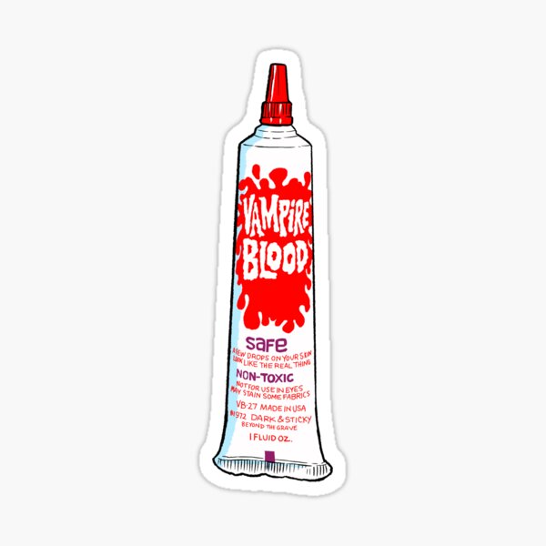 VAMPIRE BLOOD | Retro toys, fake blood, vintage halloween, vintage horror, nostalgia, horror nostalgia, 1980s, 1970s Sticker