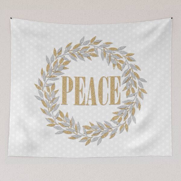 Item preview, Peace Wreath - Faux Gold & Silver Glitter, Gray designed and sold by Elsy's Art.