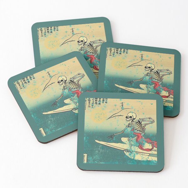 Item preview, Ukiyo-e Cool Skeleton Surfer Surfing Lover Gift designed and sold by mayamay0.