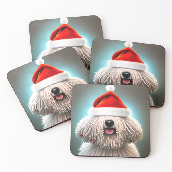 Item preview, Christmas Komondor Wearing A Santa Hat designed and sold by ZenEverAI.