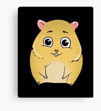 Cute Teddy Hamster Gold Brown Golden Hamster Canvas Print