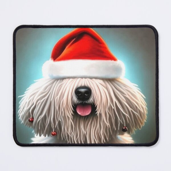 Item preview, Christmas Komondor Wearing A Santa Hat designed and sold by ZenEverAI.