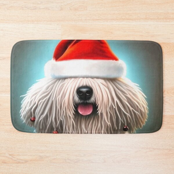 Item preview, Christmas Komondor Wearing A Santa Hat designed and sold by ZenEverAI.