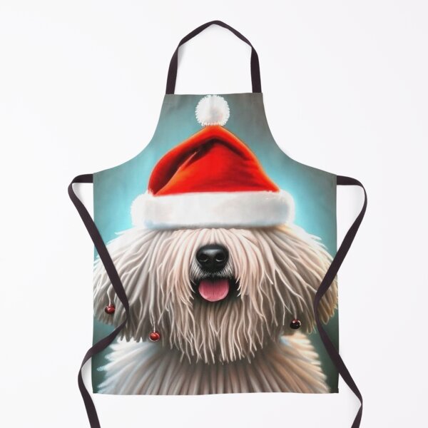 Item preview, Christmas Komondor Wearing A Santa Hat designed and sold by ZenEverAI.