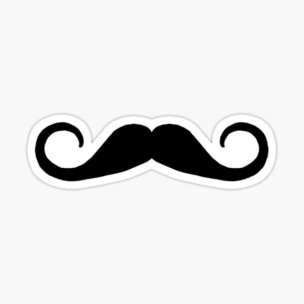 Bow Tie Mustache Stickers in Orange and Blue