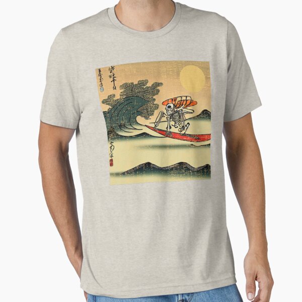 Item preview, Ukiyo-e Cool Skeleton Surfer Surfing Lover Gift designed and sold by mayamay0.