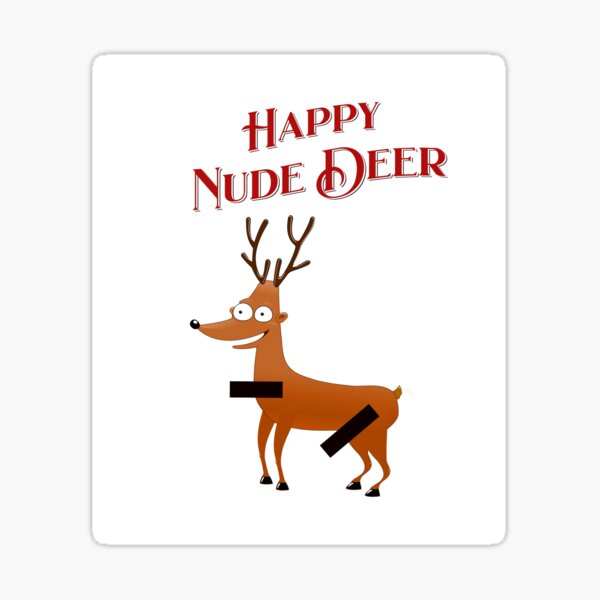 Happy Nude Rear!' Sticker