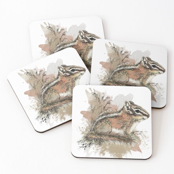 Item preview, Watercolor Cute Little Chipmunk Animal Wildlife Nature Art designed and sold by countrymouse.