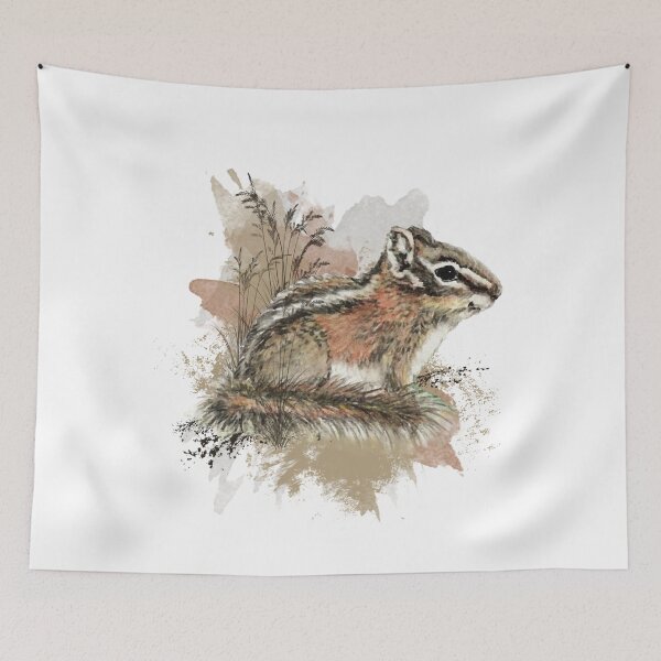 Item preview, Watercolor Cute Little Chipmunk Animal Wildlife Nature Art designed and sold by countrymouse.