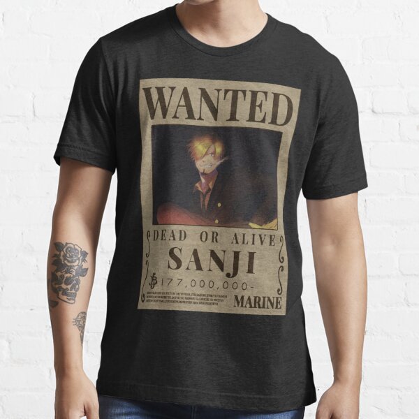 Vinsmoke Sanji Wanted poster one piece bounty (2023 updated price )  Essential T-Shirt for Sale by justchemsou