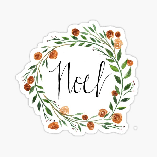 "Noel" Holiday Wreath Sticker
