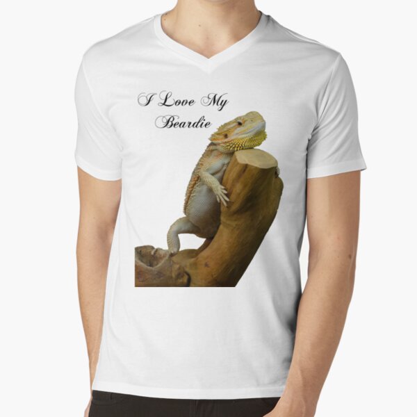 i love my beardie V-Neck T-Shirt