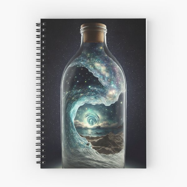 Item preview, Noche estrellada con una playa y un océano relajantes en una botella de vidrio designed and sold by ClonePingui.